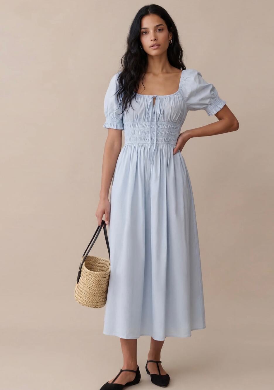 New sorella Alice blue Fenella Cotton Dress $223 Sz M